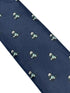 navy dark blue tie with an embroidered Chinese Panda design